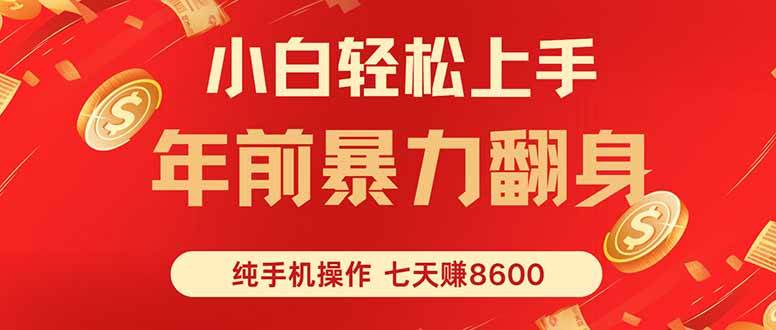 （16080期）七天狂赚8600，小白纯手机操作，日入1000+-吾藏分享