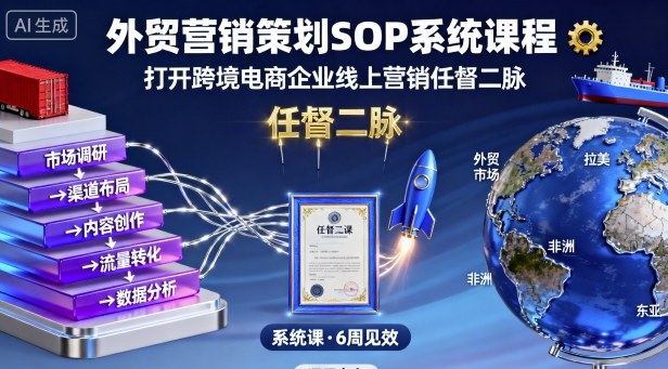 外贸营销策划SOP系统课程，打开跨境电商企业线上营销任督二脉-吾藏分享