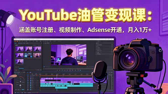 （15987期）2025YouTube油管变现课：涵盖账号注册、视频制作、Adsense开通，月入1万+-吾藏分享