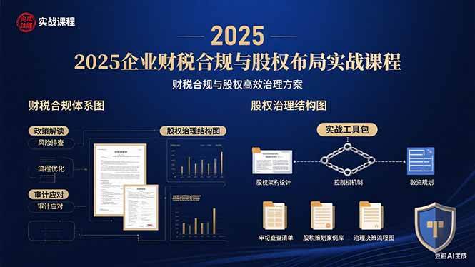 （15802期）2025企业财税合规与股权布局的实战课程：财税合规与股权高效治理方案-吾藏分享