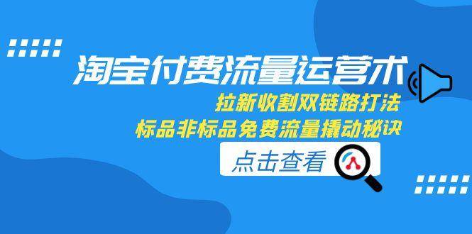 （15135期）淘宝付费流量运营术，拉新收割双链路打法，标品非标品免费流量撬动秘诀-渝渝网创