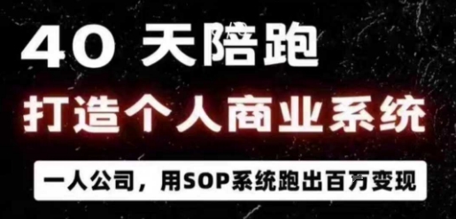 40天陪跑打造个人商业系统，一人公司，用SOP系统跑出百W变现-吾藏分享