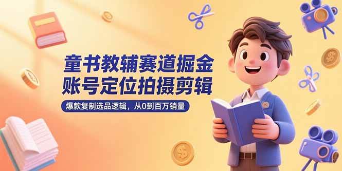 （15326期）童书教辅赛道掘金，账号定位拍摄剪辑，爆款复制选品逻辑，从0到百万销量-吾藏分享