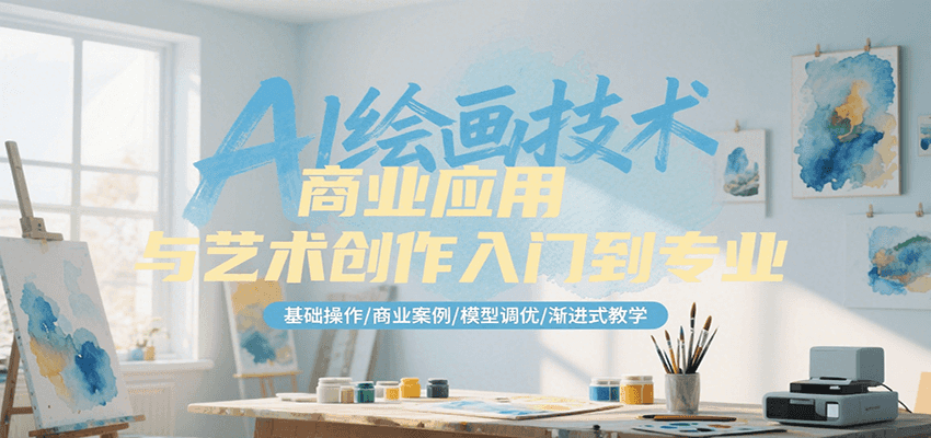 AI绘画技术商业应用与艺术创作入门到专业，基础操作/商业案例/模型调优/渐进式教学-吾藏分享