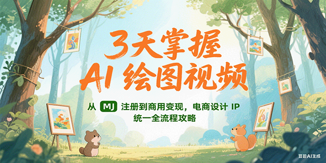 3天掌握AI绘图视频，从MJ 注册到商用变现，电商设计IP统一全流程攻略-吾藏分享