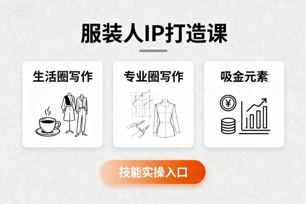 服装人IP打造课，文案创富+生活圈写作+专业圈写作+服装人专属+吸金元素+技能实操-吾藏分享