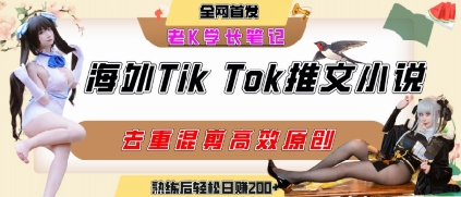 海外tiktok小说推文暴力项目，高停留率，高转化率，上手后一天搞顿饭钱不是问题-吾藏分享
