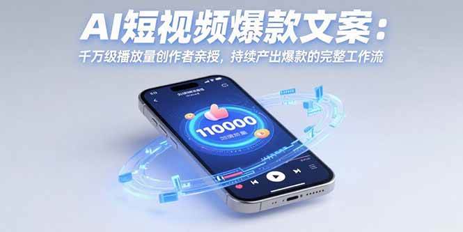 （15569期）AI短视频爆款文案：千万级播放量创作者亲授，持续产出爆款的完整工作流-吾藏分享