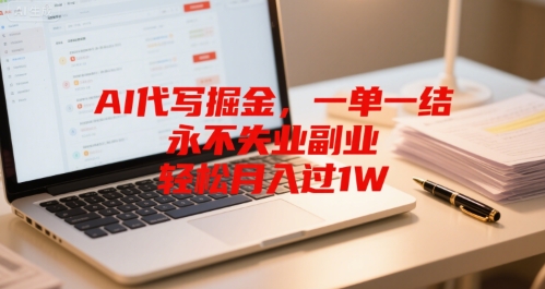 AI代写掘金，一单一结，永不失业副业，轻松月入过1W-吾藏分享
