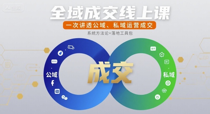 全域成交线上课，一次讲透公域、私域运营成交-吾藏分享