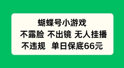 蝴蝶号小游戏，不露脸不出境 无人挂播，不违规 单日保底66米-吾藏分享
