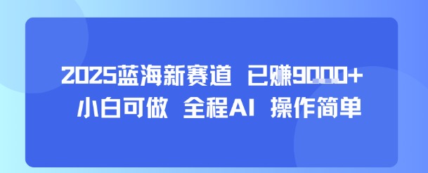 2025蓝海新赛道 已挣9k+ 小白可做 全程AI 操作简单-吾藏分享