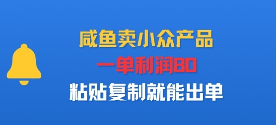 咸鱼卖小众产品，一单利润80，粘贴复制就能出单-吾藏分享