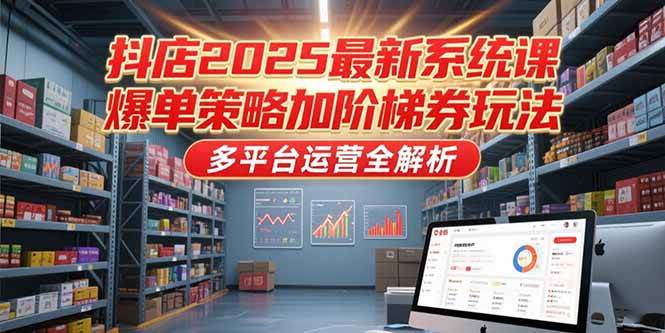 （15214期）抖店2025最新系统课，爆单策略加阶梯券玩法，多平台运营全解析-吾藏分享