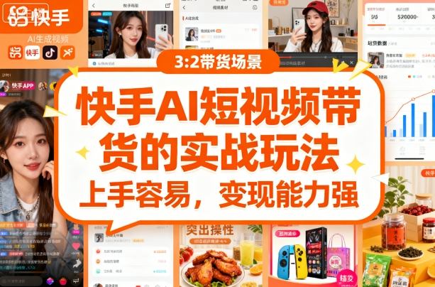 快手ai短视频带货的实战玩法，上手容易，变现能力强-吾藏分享