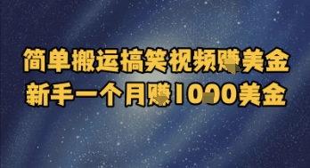 简单搬运搞笑视频挣美金，新手一个月入1k美金-吾藏分享