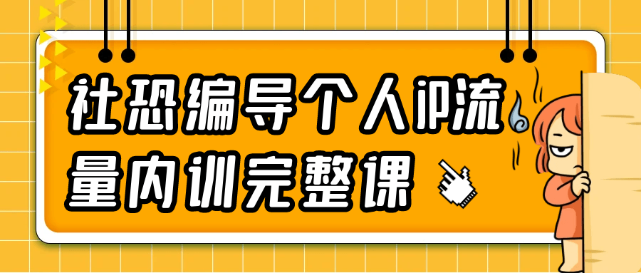 社恐编导个人iP流量内训完整课-渝渝网创