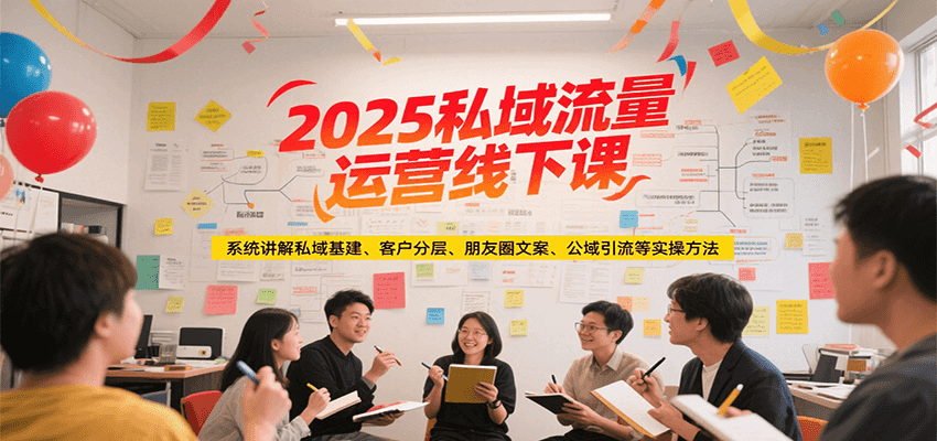 2025私域流量运营线下课，系统讲解私域基建/客户分层/朋友圈文案/公域引流等实操方法-吾藏分享