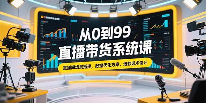 （15362期）从0到99直播带货系统课，直播间场景搭建，数据优化方案，爆款话术设计-吾藏分享