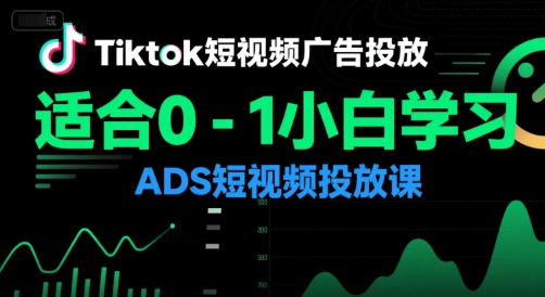 Tiktok短视频广告投放，适合0-1小白学习ADS短视频投放课-吾藏分享