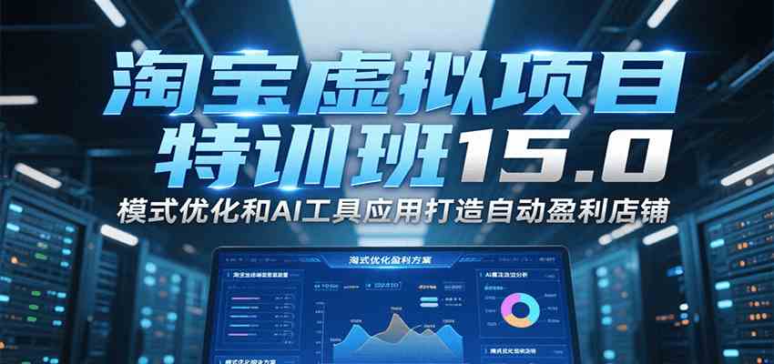淘宝虚拟项目特训班15.0，模式优化和AI工具应用打造自动盈利店铺-吾藏分享