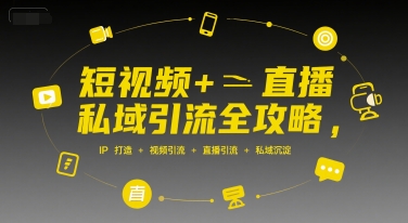 短视频+直播私域引流全攻略，IP打造 +视频引流 +直播引流 +私域沉淀-吾藏分享