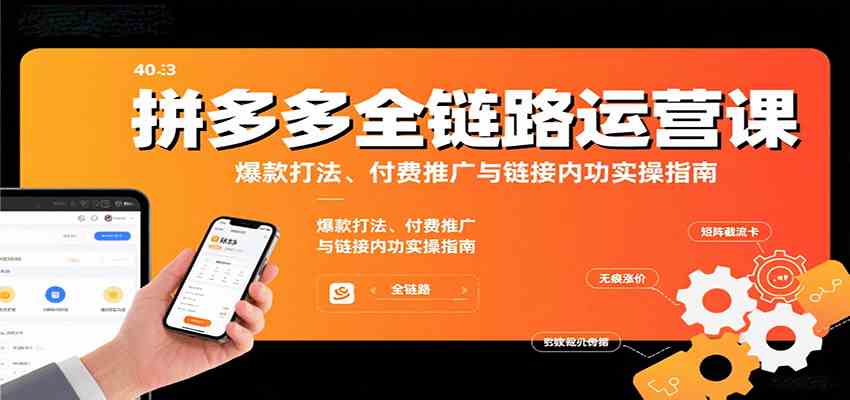 拼多多全链路运营课，爆款打法、付费推广与链接内功实操指南-吾藏分享