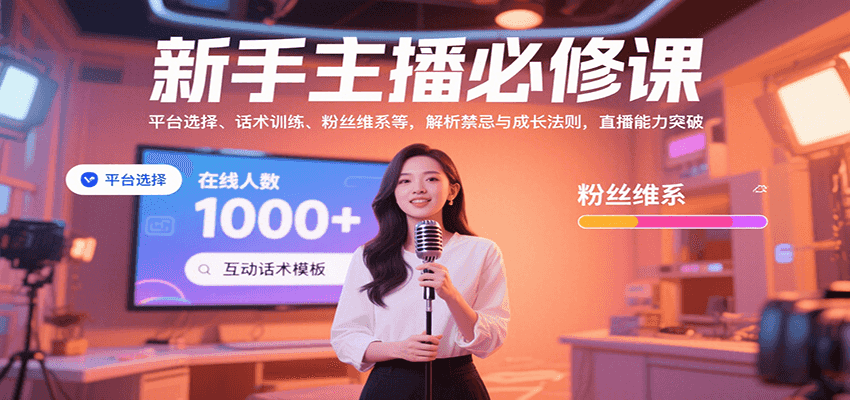 新手主播必修课：平台选择、话术训练、粉丝维系等，解析禁忌与成长法则，突破直播能力-吾藏分享