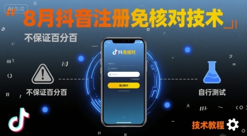 8月抖音注册免核对技术，不保证百分百，自测-吾藏分享