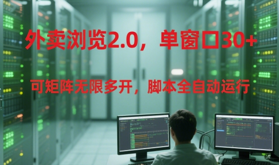 外卖浏览2.0，单窗口30+可矩阵无限多开，脚本全自动运行【揭秘】-吾藏分享