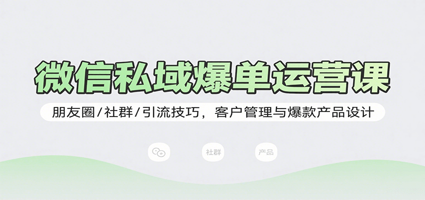 微信私域爆单运营课：朋友圈/社群/引流技巧，客户管理与爆款产品设计-吾藏分享