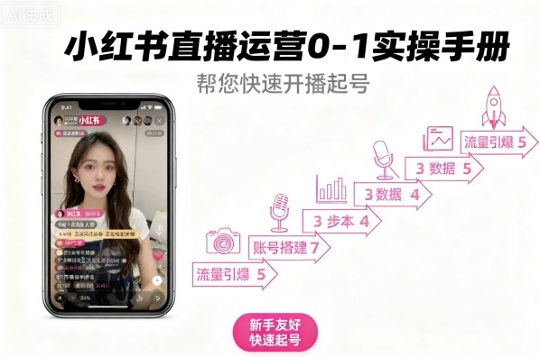 小红书直播运营0-1实操手册，帮您快速开播起号-吾藏分享