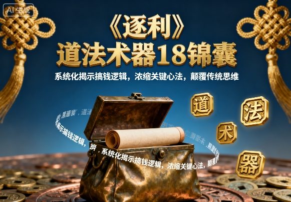 《逐利》道法术器18锦囊，系统化揭示搞钱逻辑，浓缩关键心法，颠覆传统思维-吾藏分享
