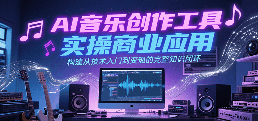 AI音乐创作工具实操商业应用，构建从技术入门到变现的完整知识闭环-吾藏分享