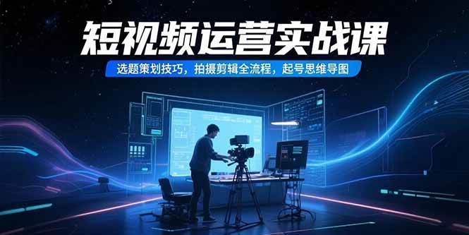 （15375期）短视频运营实战课，选题策划技巧，拍摄剪辑全流程，起号思维导图-吾藏分享