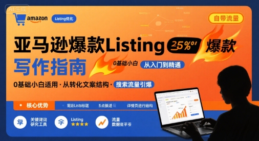 亚马逊爆款Listing写作方法，亚马逊0基础小白也能写爆款自带流量的Listing-吾藏分享