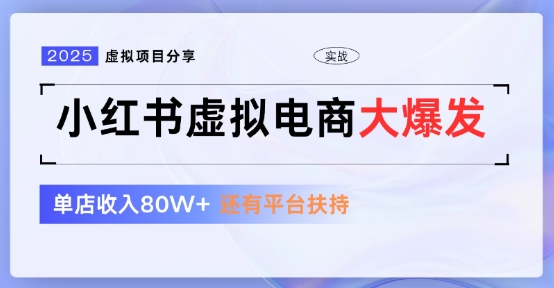 小红书虚拟店铺 蓝海项目 小白轻松一天3张+-吾藏分享