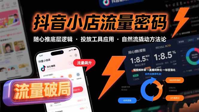 图片[1]-（15680期）抖音小店流量密码，随心推底层逻辑，投放工具应用，自然流撬动核心方法论-立刻分享网创平台