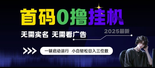 首码0撸挂G项目，无需实名无需看广告 一键启动运行，小白轻松日入三位数【揭秘】-吾藏分享