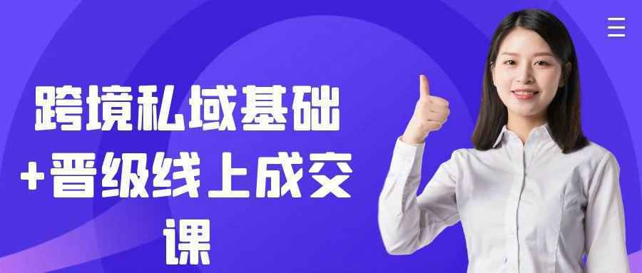 跨境私域基础+晋级线上成交课-吾藏分享