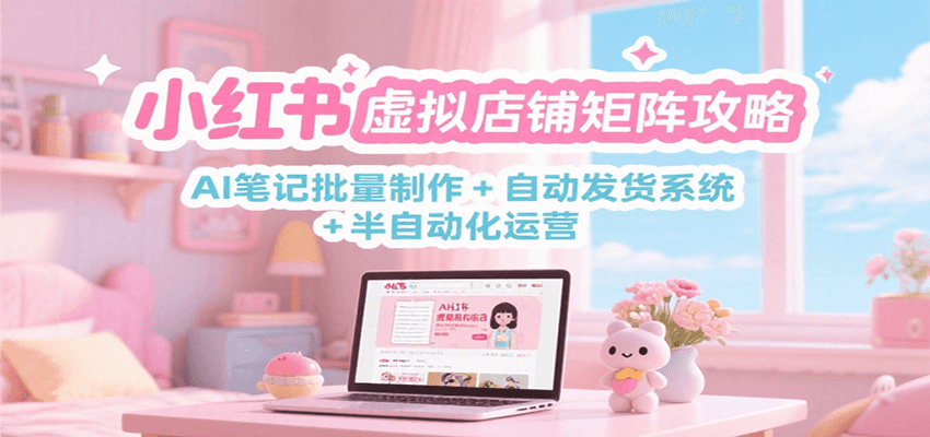 小红书虚拟店铺矩阵攻略：AI笔记批量制作 + 自动发货系统 + 半自动化运营-吾藏分享