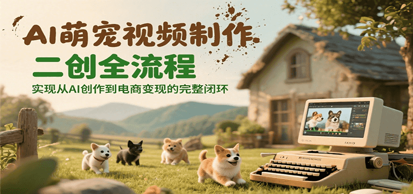 AI萌宠视频制作二创全流程，实现从AI创作到电商变现的完整闭环-吾藏分享
