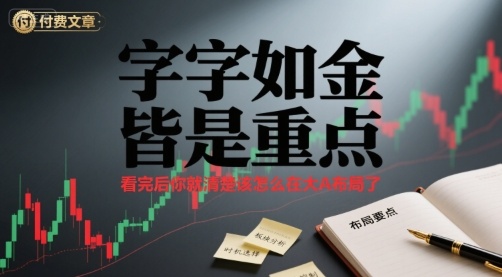 付费文章：字字如金 皆是重点， 看完后 你就清楚该怎么在大A布局了-吾藏分享