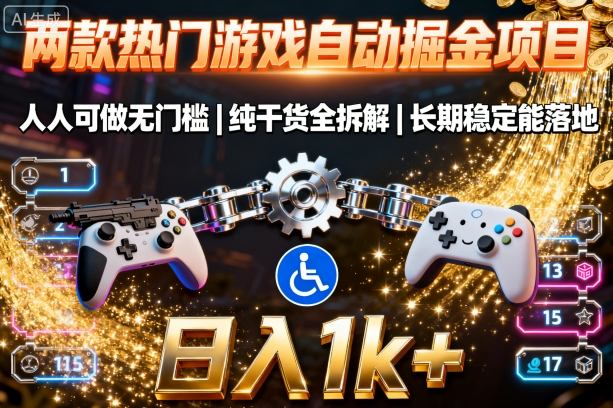 两款热门游戏自动掘金项目，人人可做无门槛，纯干货全拆解，长期稳定能落地，日入1k+【揭秘】-吾藏分享