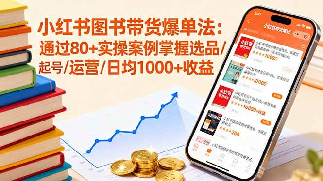 （16015期）小红书图书带货爆单法：通过80+实操案例掌握选品/起号/运营/日均1000+收益-吾藏分享