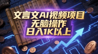 文言文AI视频项目，无脑操作，日入1K以上-吾藏分享