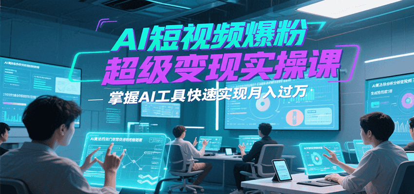 AI短视频爆粉超级变现实操课，掌握AI工具快速实现月入过万-吾藏分享