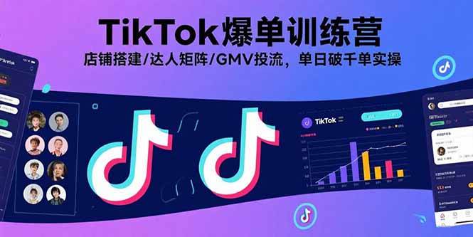（15920期）TikTok爆单训练营，店铺搭建/达人矩阵/GMV投流，单日破千单实操-吾藏分享