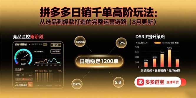 （15850期）拼多多日销千单高阶玩法：从选品到爆款打造的完整运营链路（8月更新）-吾藏分享