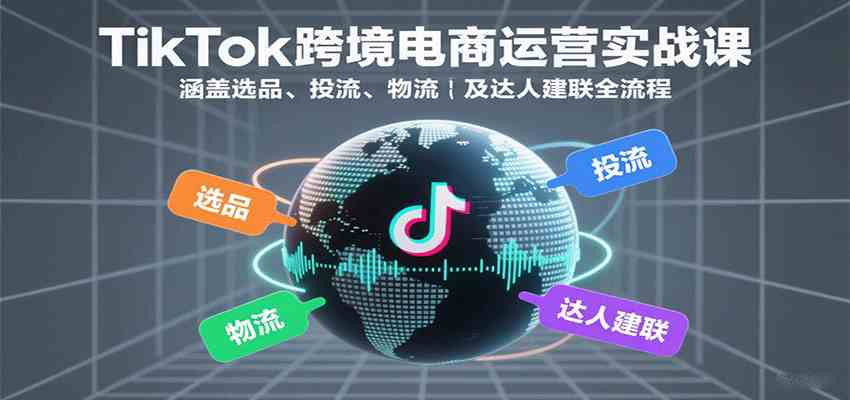 TikTok跨境电商运营实战课：涵盖选品、投流、物流及达人建联全流程-吾藏分享